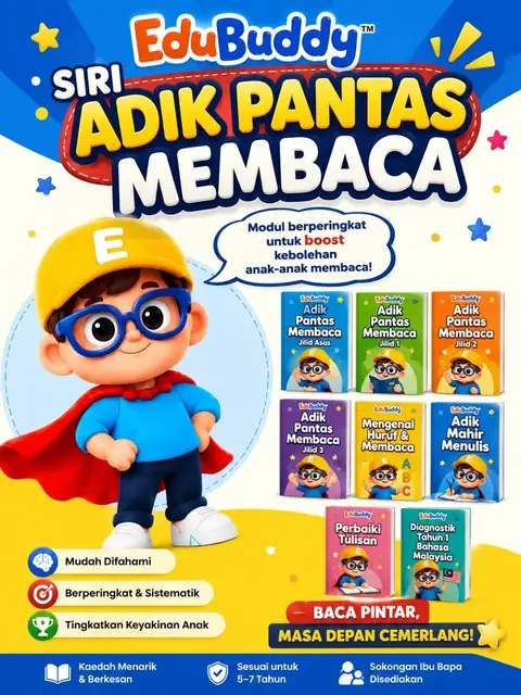 Poster EduBuddy Siri Adik Pantas Membaca